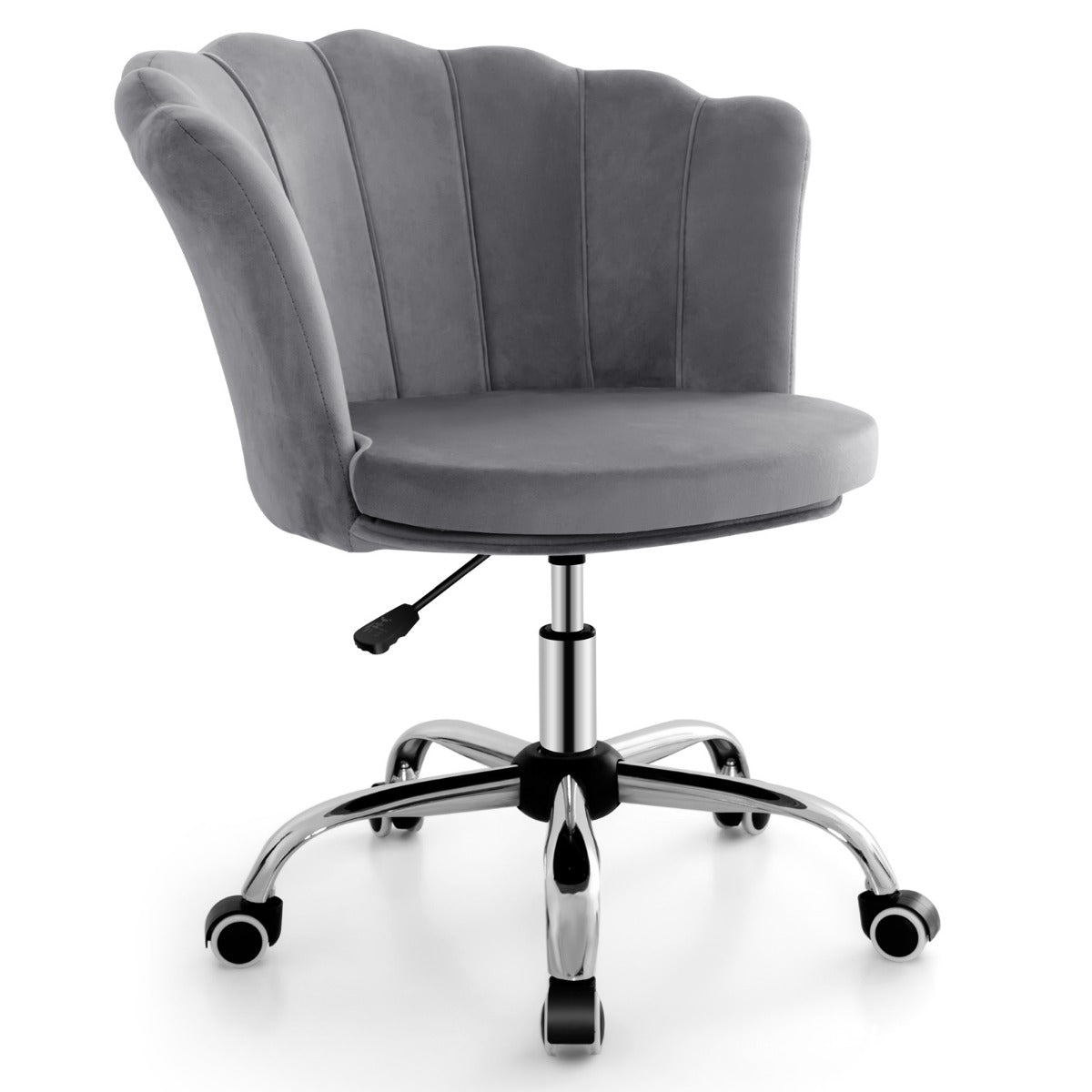 LIVSK Kapfauteuil - Ergonomische Vrijetijdsstoel met Verstelbare Zithoogte - 360° Draaibaar - Tot 150 kg - Grijs