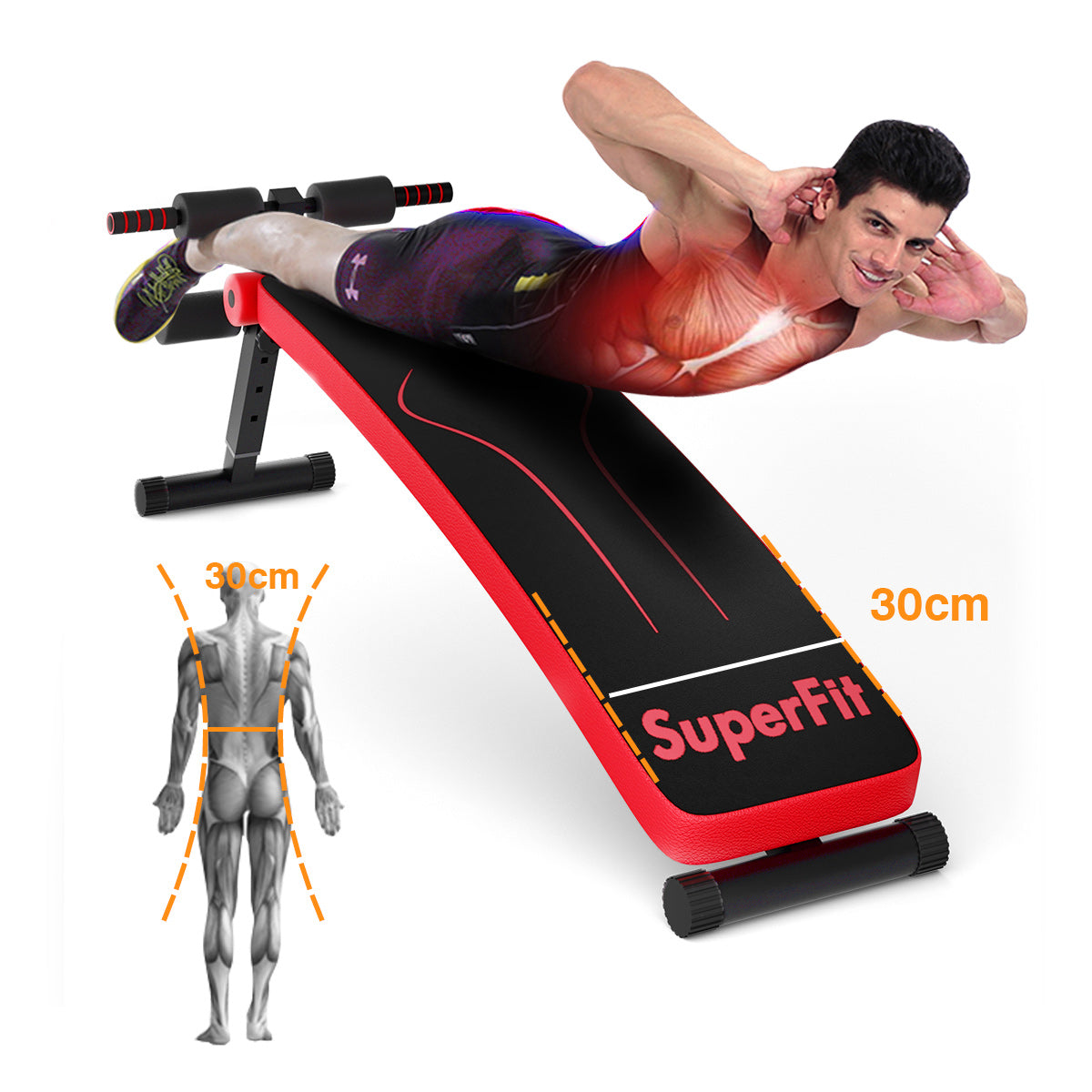 Livsk costway verstelbare gewicht bank opvouwbare workout bank voor het hele lichaam fitness krachttraining bank schuine bank sit upbank rood 2