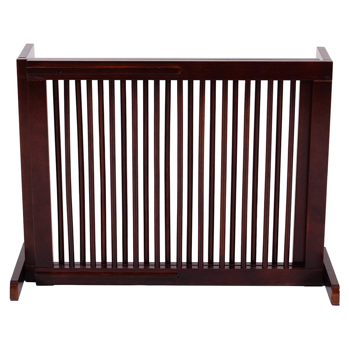 LIVSK Verstelbaar Huisdierenhek - Grenenhout - Vrijstaand - 3 Panelen van 71 tot 203 cm - Kersenkleur