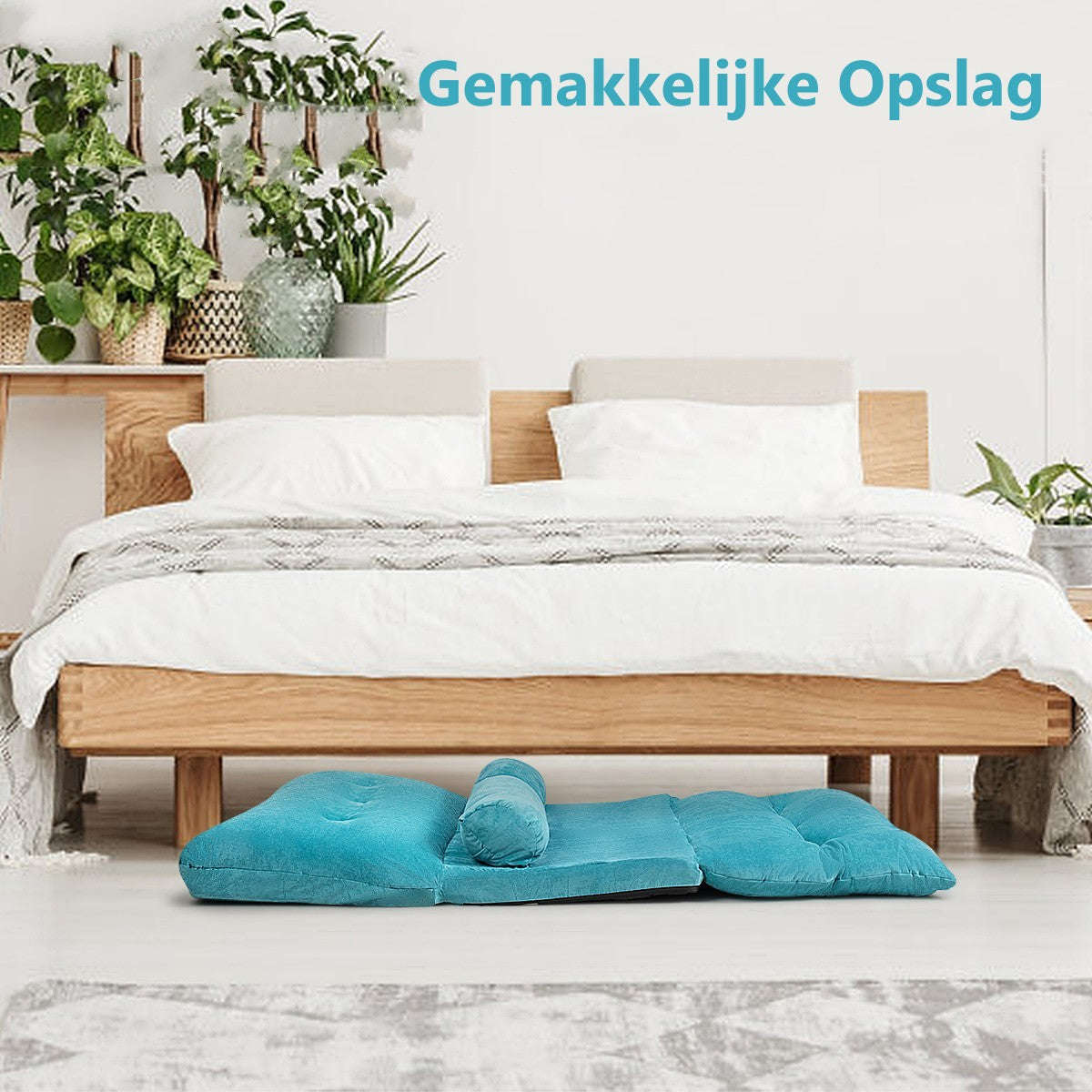 LIVSK Verstelbare Vloerbank - Hoogwaardig Metalen Frame - 6 Verstelbare Standen - Opvouwbaar - Draagvermogen 150 kg - Blauw