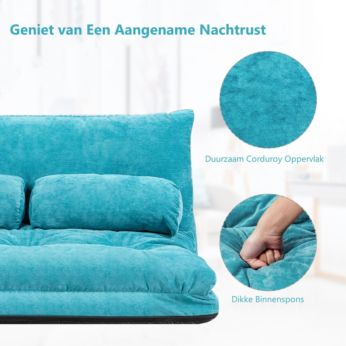 LIVSK Verstelbare Vloerbank - Hoogwaardig Metalen Frame - 6 Verstelbare Standen - Opvouwbaar - Draagvermogen 150 kg - Blauw