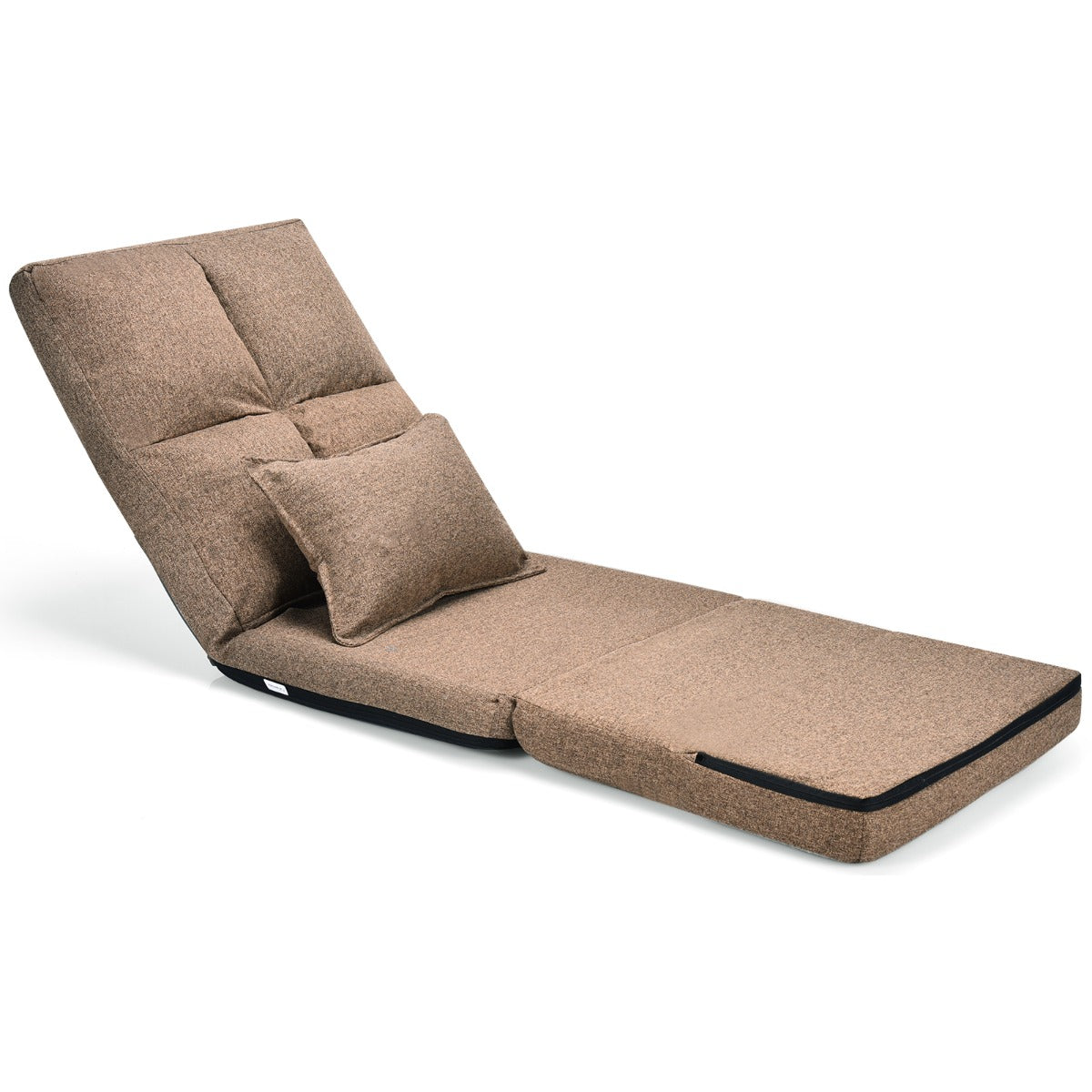 LIVSK Verstelbare Relaxfauteuil - Opvouwbaar - Ergonomisch - Verdikt Kussen - Voor Lezen en Gamen - Koffie
