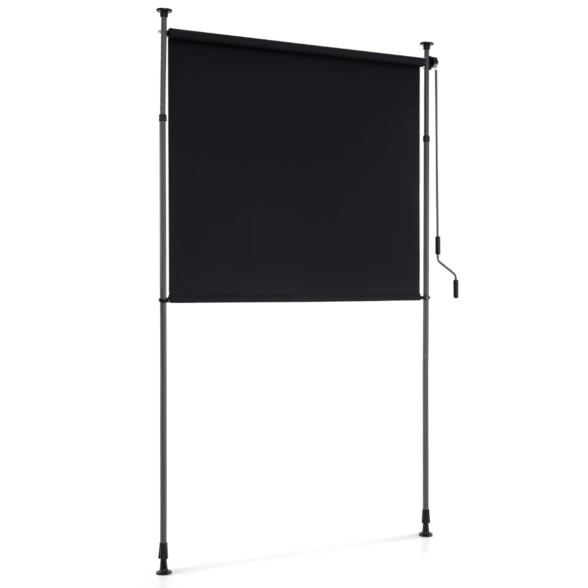 LIVSK Verticaal Uittrekbaar Zonnescherm - UV-bestendig Polyester - In Hoogte Verstelbaar - Antislip Pads - 150 x 220–310 cm -