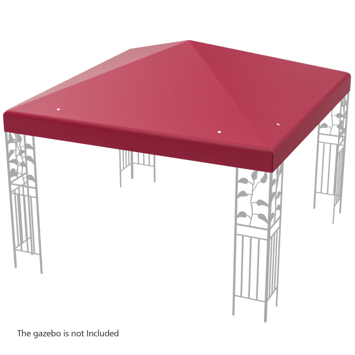 LIVSK Luifel Hoes Vervangend Dak - 300 x 300 cm - Waterdicht en Hittebestendig - Stevige Constructie - Bordeaux