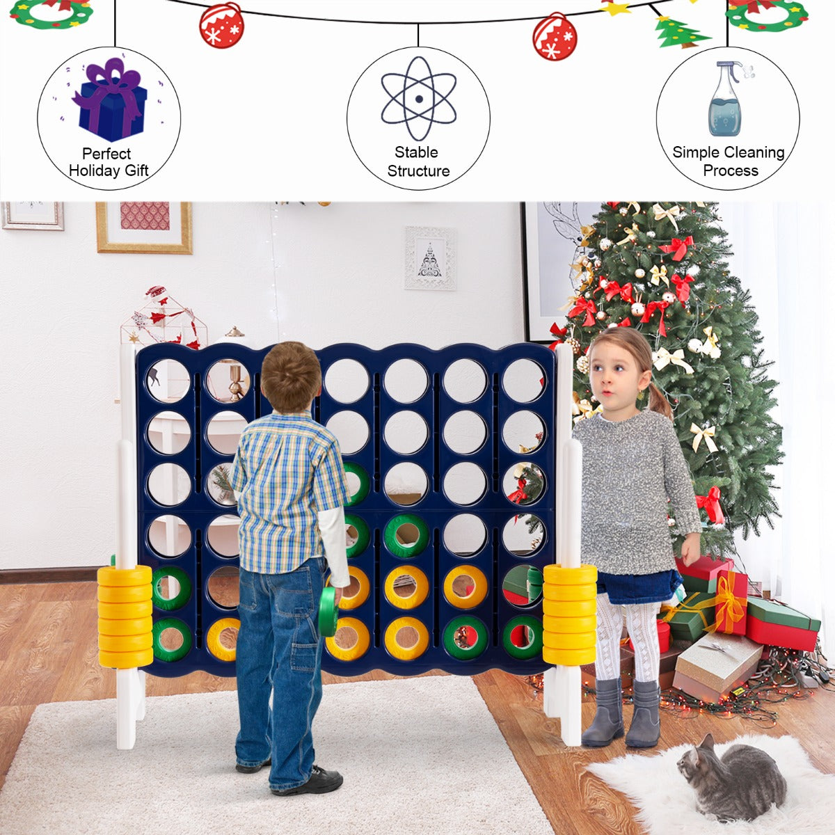 LIVSK 4-winnende spelset - Educatief en leuk voor het gezin - Duurzaam en veilig - Lichtgewicht - 120 x 42 x 104 cm - Groen