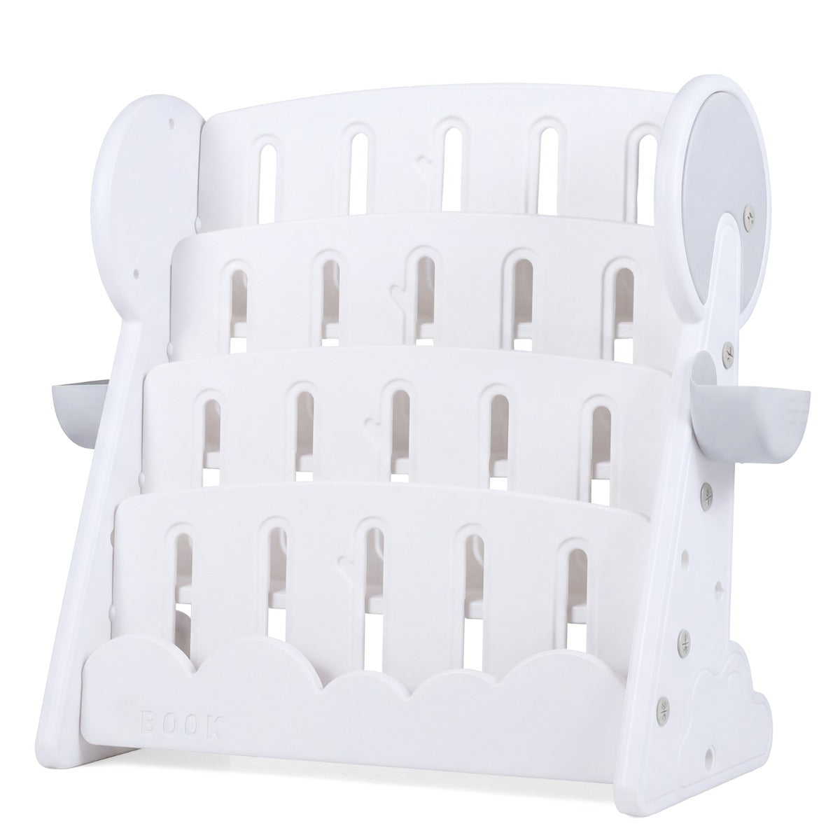 Livsk costway vierdelige kinderboekenkast met twee opbergboxen en omkeerbare onderste plank ombouwbare boekenkast 1