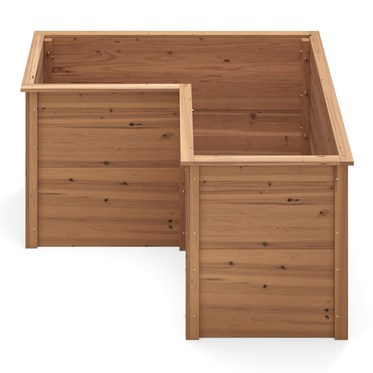 LIVSK L-vormige Verhoogde Moestuinbak - 120 x 120 x 62 cm - Duurzaam Dennenhout - Ideaal voor Planten - Natuurlijk