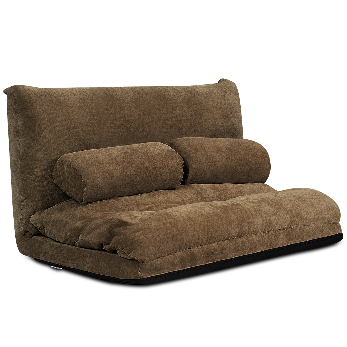 LIVSK Verstelbare Vloersofa - 6 Niveaus Rugleuning - Hoogwaardig Metalen Frame - Draagvermogen 150 kg - Koffie