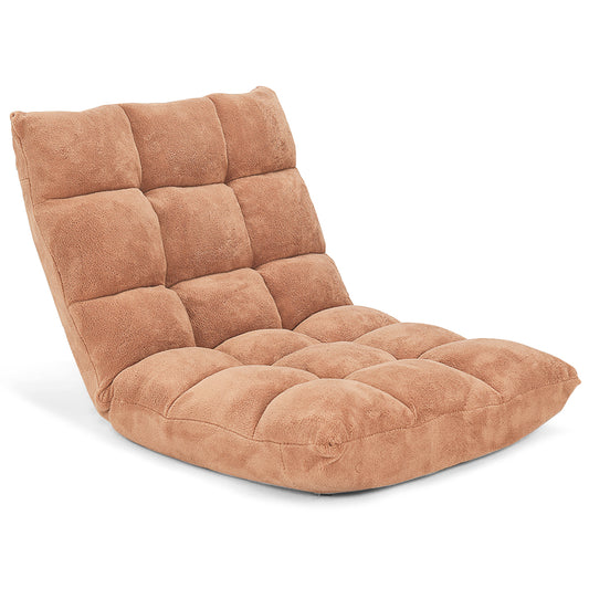 LIVSK Verstelbare Vloerstoel - 14 Standen - Opvouwbaar - Duurzaam Gelegeerd Staal - Ultiem Comfort - Beige