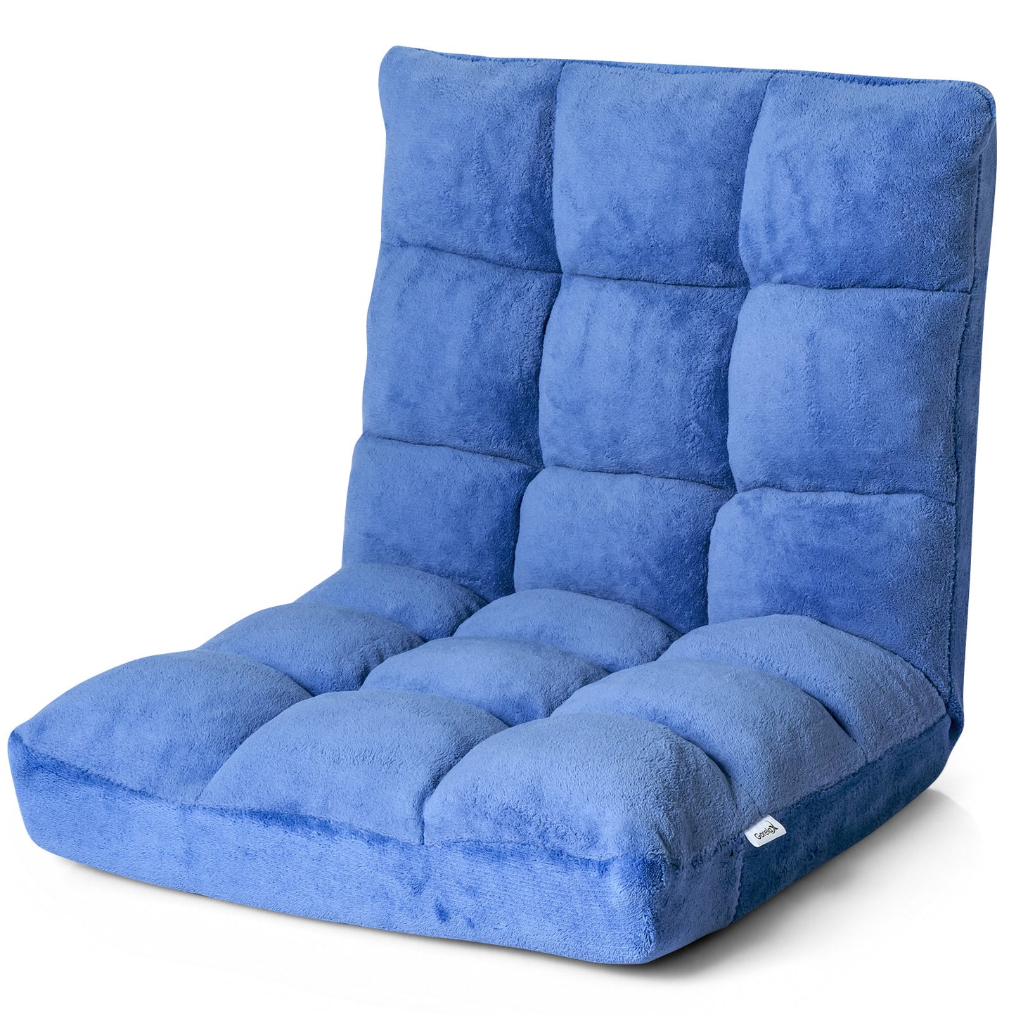 LIVSK Verstelbare Vloerstoel - 14 Standen Rugleuning - Opvouwbaar en Lichtgewicht - Geen Montage Nodig - 105 x 56 x 15 cm - Blauw