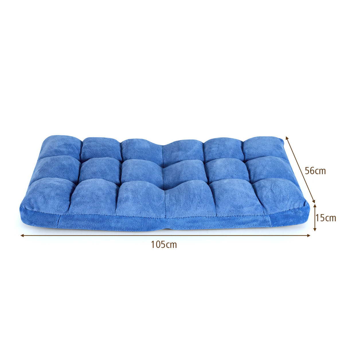 LIVSK Verstelbare Vloerstoel - 14 Standen Rugleuning - Opvouwbaar en Lichtgewicht - Geen Montage Nodig - 105 x 56 x 15 cm - Blauw