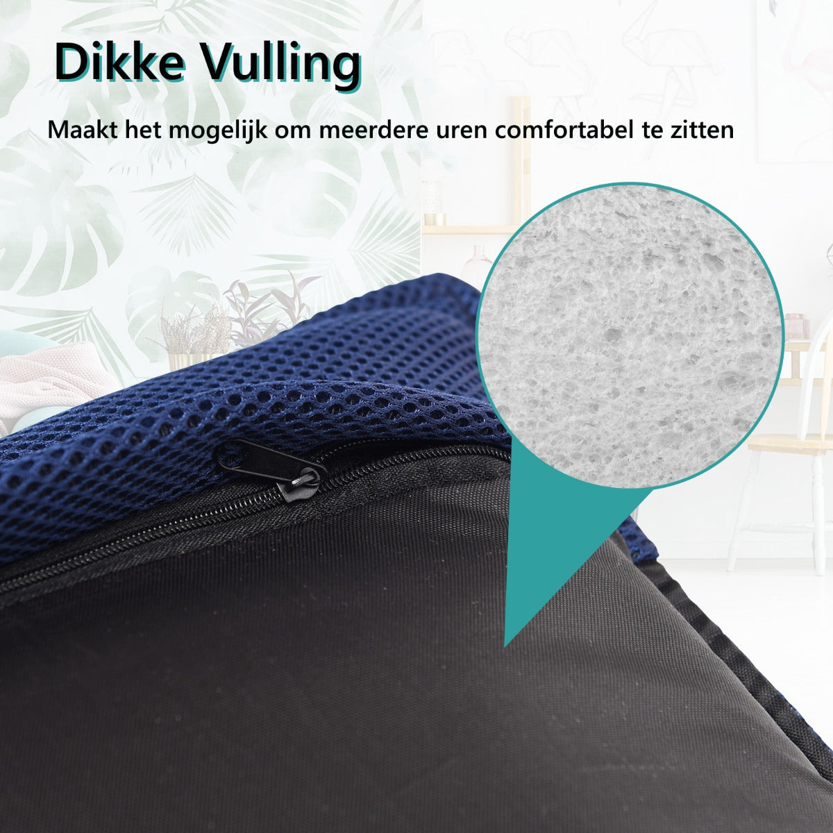 LIVSK Verstelbare Vloerstoel - Lichtgewicht met Sterk Metalen Frame - Ergonomisch voor Kinderen en Volwassenen - Marineblauw