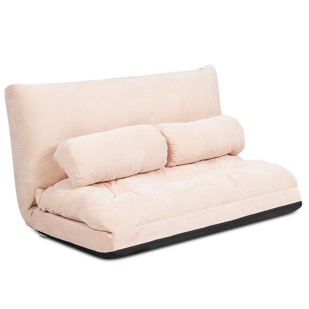 LIVSK Verstelbare Vloerbank - Opvouwbaar Met 6 Verstelbare Posities - Comfortabel Corduroy - Tot 150 kg - Beige