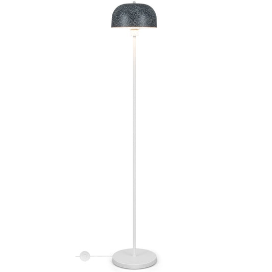 LIVSK Vloerlamp met Voetschakelaar - Modern Ontwerp met Imitatiesteen Kap - Stabiele Voet - E27 Lampvoet - 180 cm Snoer -