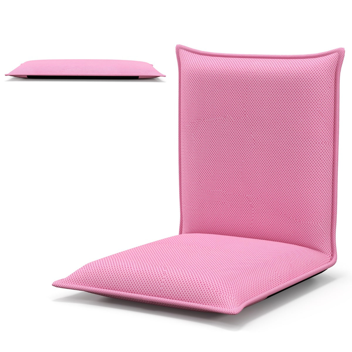 LIVSK Verstelbare Vloerstoel - Gevoerde Rugleuning - Sterk Metalen Frame - Licht & Draagbaar - Tot 150 kg - Roze