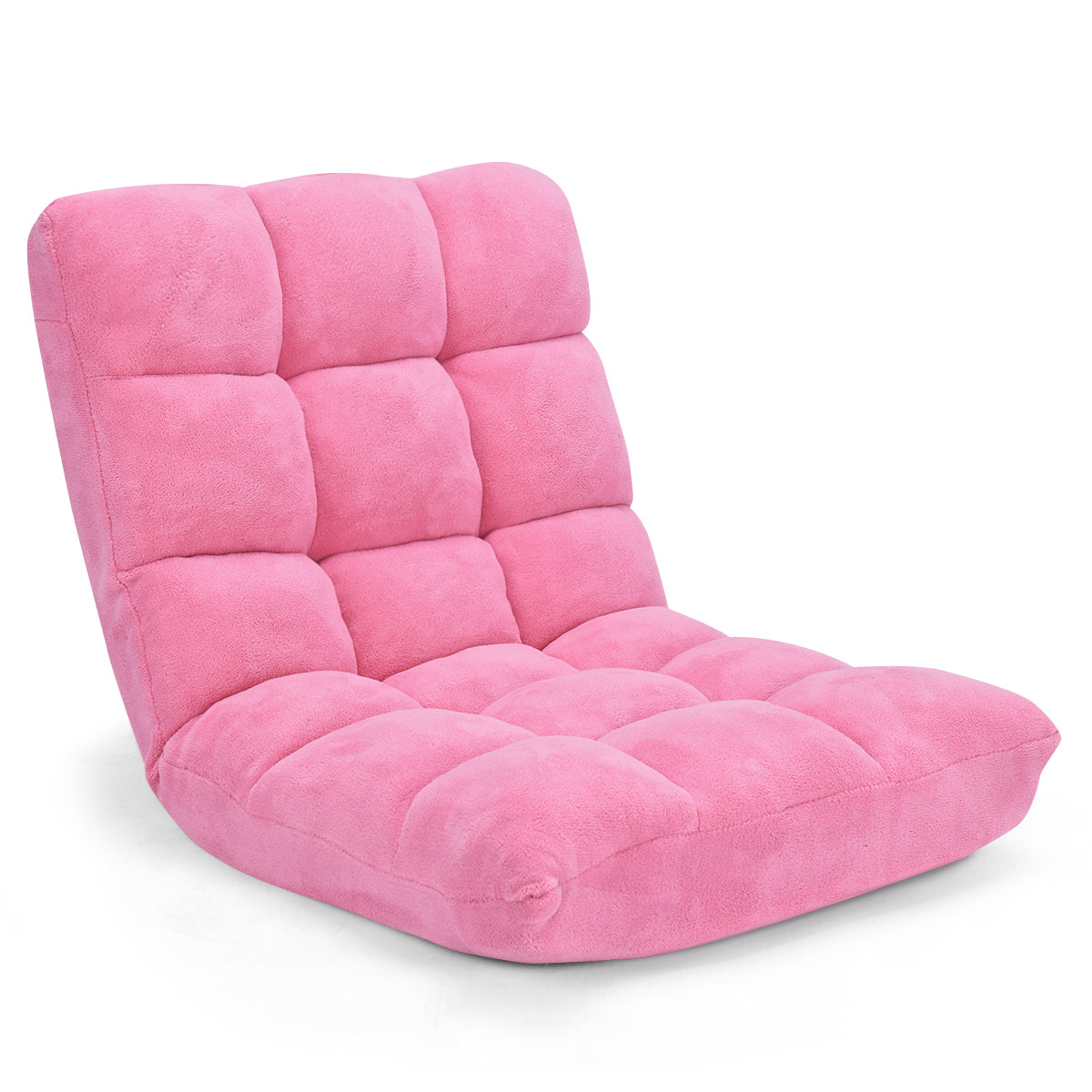 LIVSK Lazy Sofa - Opvouwbaar met 14 Verstelbare Standen - Hoogwaardig Materiaal - Lichtgewicht - Geen Montage - Roze