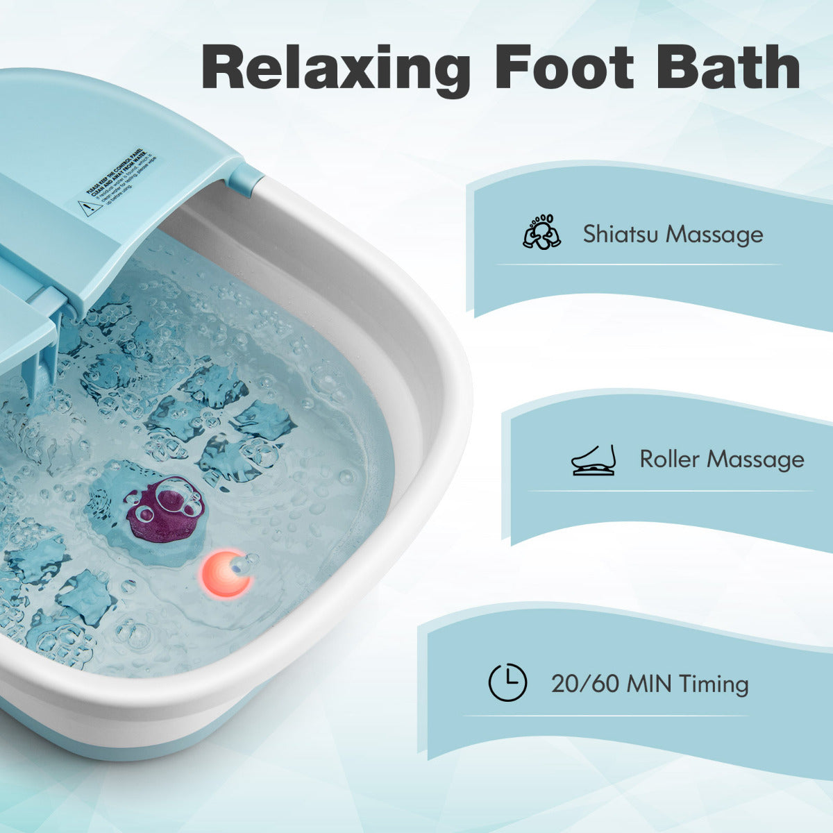 LIVSK Multifunctioneel Inklapbaar Voetbad Massageapparaat - Shiatsu, Roller & Bubbelmassages - Timer & Temperatuurregeling - 33,5