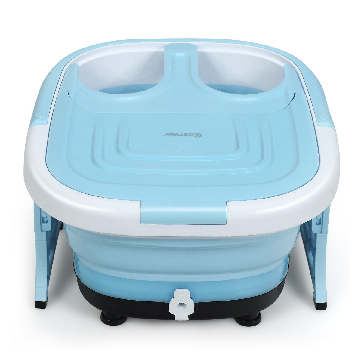 LIVSK Opvouwbaar Voetbadmassager met Afstandsbediening - Bubbelmassage - Infrarood - Temperatuurregeling 36-48℃ - Blauw