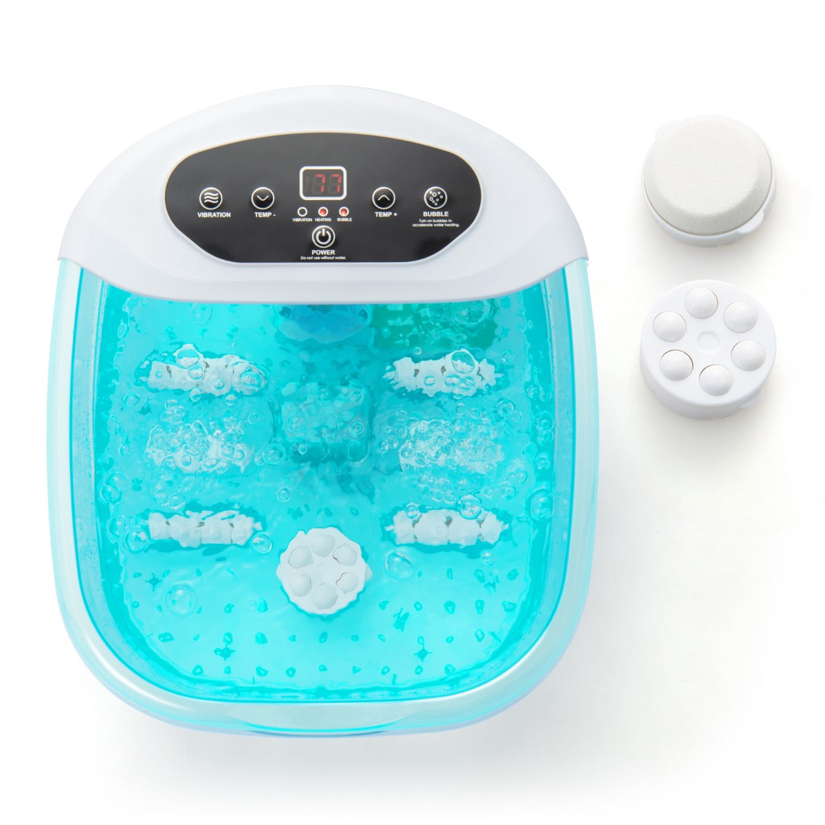 Livsk costway voetbadmassageapparaat elektrisch met verwarming blaren vibratie en temperatuurregeling 1h timer rollen en massageknopen 1 1