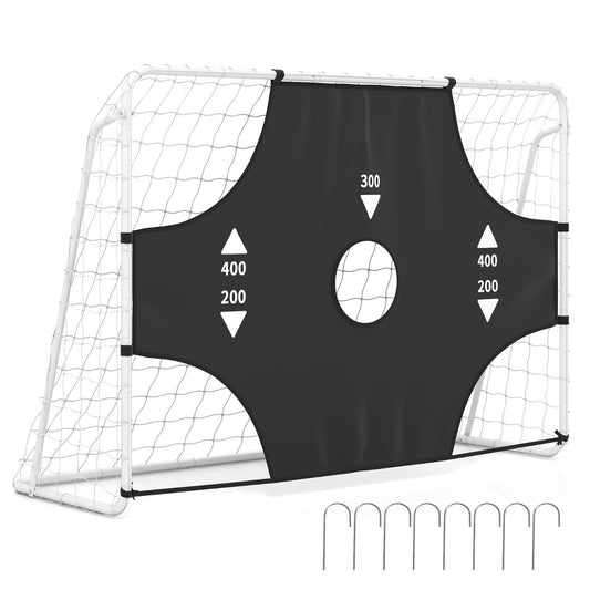 Livsk costway voetbaldoel met afneembare doelwand handbaldoel met 5 schietgaten en verankeringssysteem