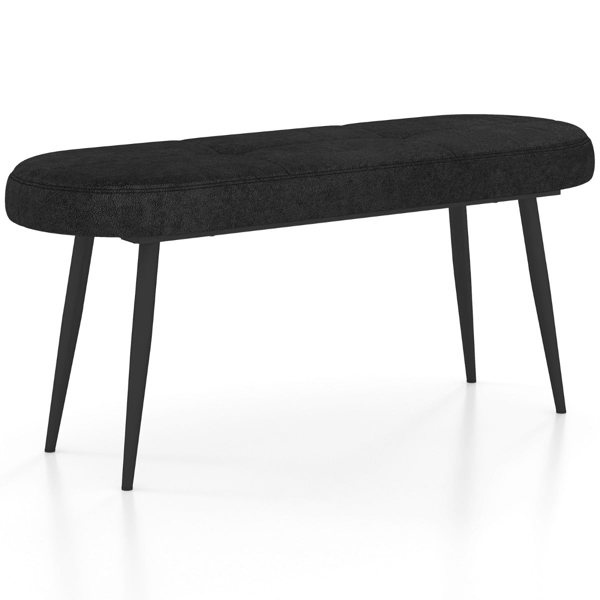 LIVSK Gevoerde Schoenenbank 113 x 40 x 48 cm - Voor 2 Personen - 300 kg Belastbaar - Antislip - Polyester - Zwart