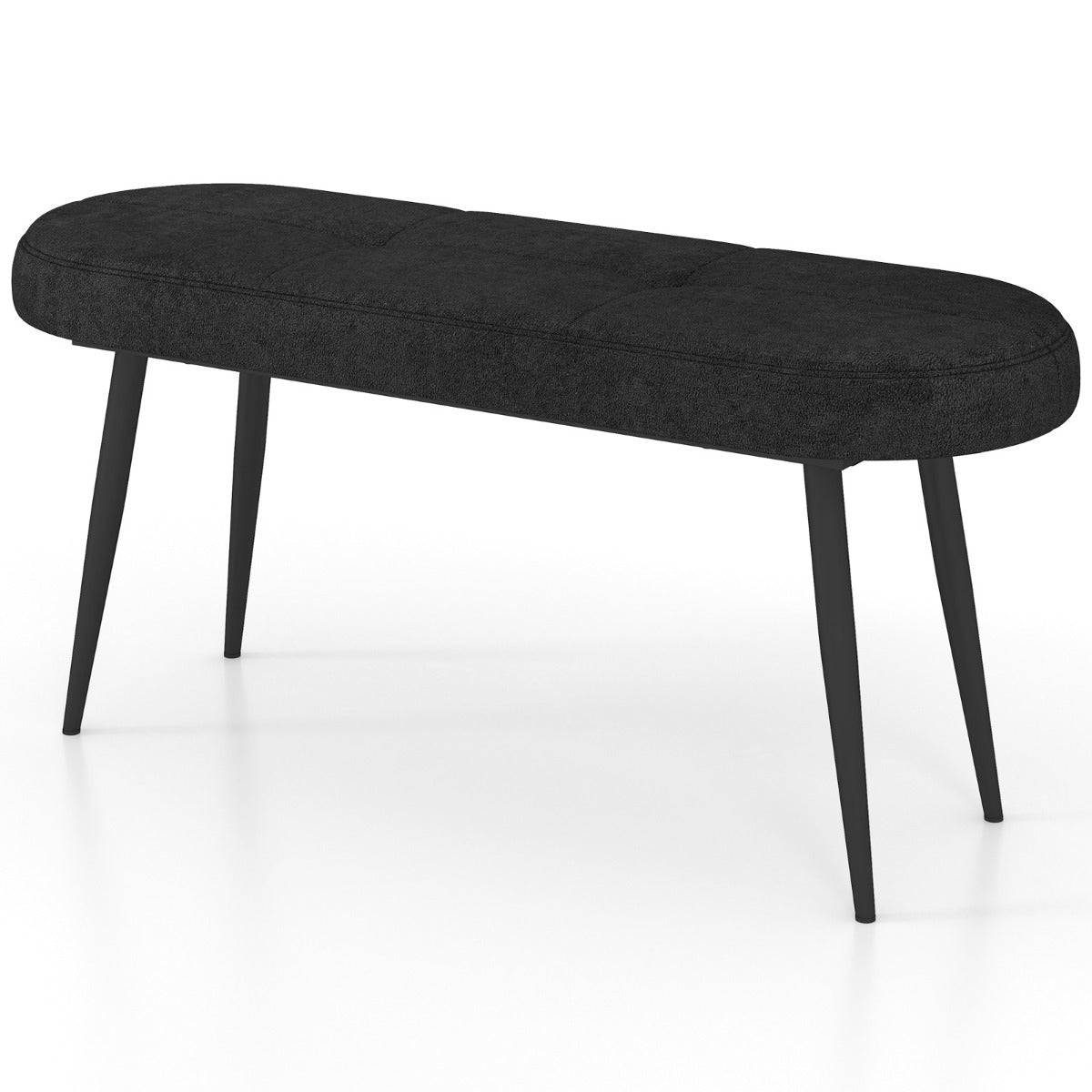 LIVSK Gevoerde Schoenenbank 113 x 40 x 48 cm - Voor 2 Personen - 300 kg Belastbaar - Antislip - Polyester - Zwart