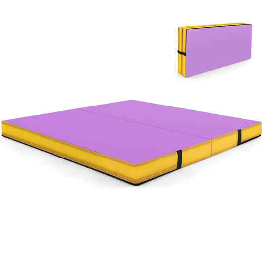 LIVSK Dubbelvouwbare Trainingsmat - 10 cm Dikke EPE-schuim - Kunstlederen Hoes - Ideaal voor Yoga en Stretchen - 122 x 122 x 10
