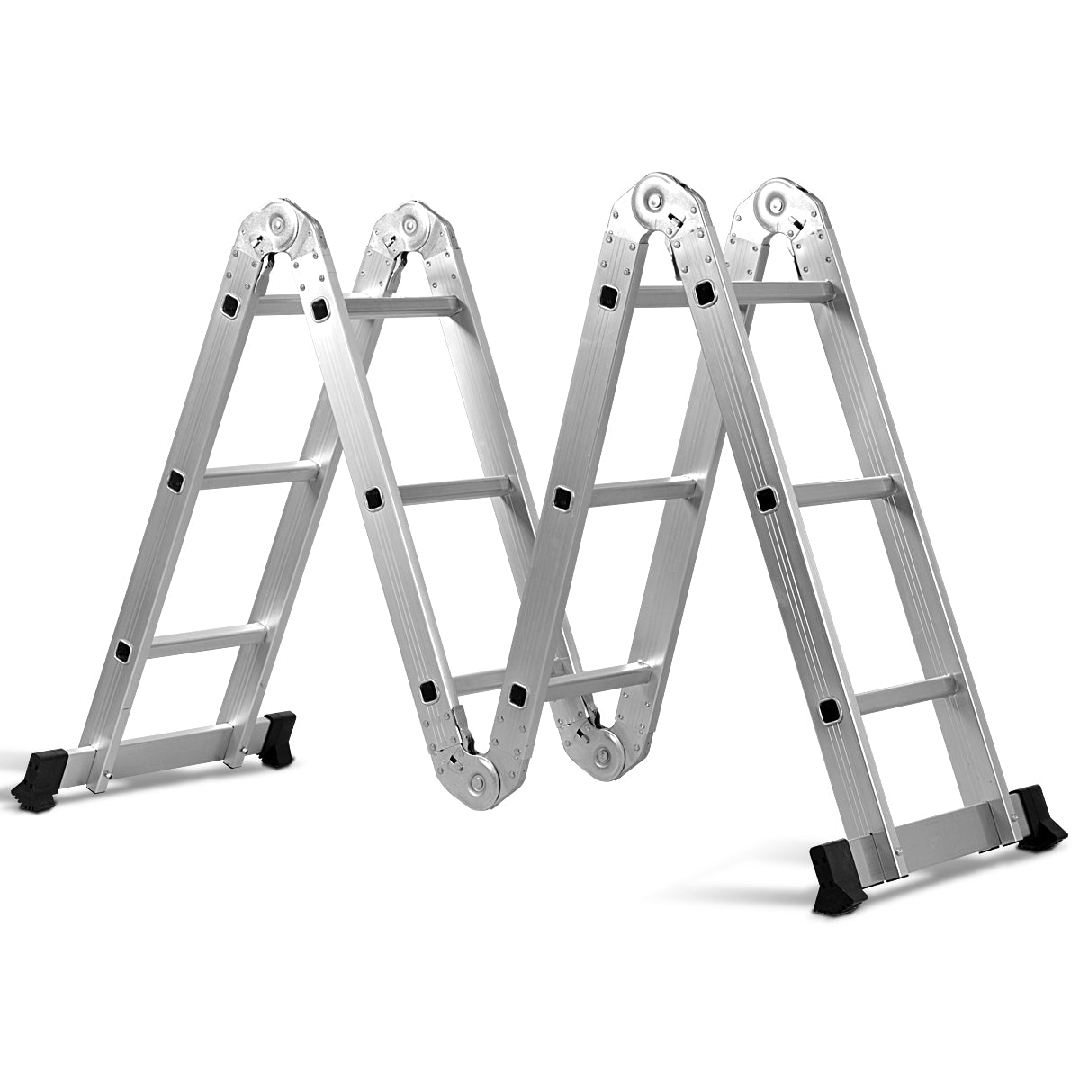 Livsk costway vouwladder voor meerdere doeleinden zwaar werk bereiken ladder steiger uitbreiden gemakkelijk opbergen