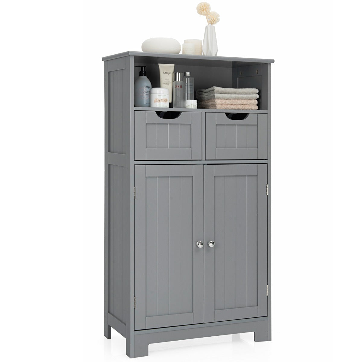 LIVSK Vloer-tot-Plafondkast met Lades - Ruime Opbergruimte - Aanpasbare Planken - Stabiele MDF-constructie - 60 x 30 x 109 cm -