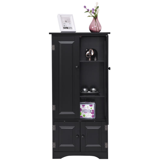 LIVSK Ladekast - 4 Grote Kasten - Verstelbare Planken - Stevig MDF - 59 x 30 x 123 cm - Zwart