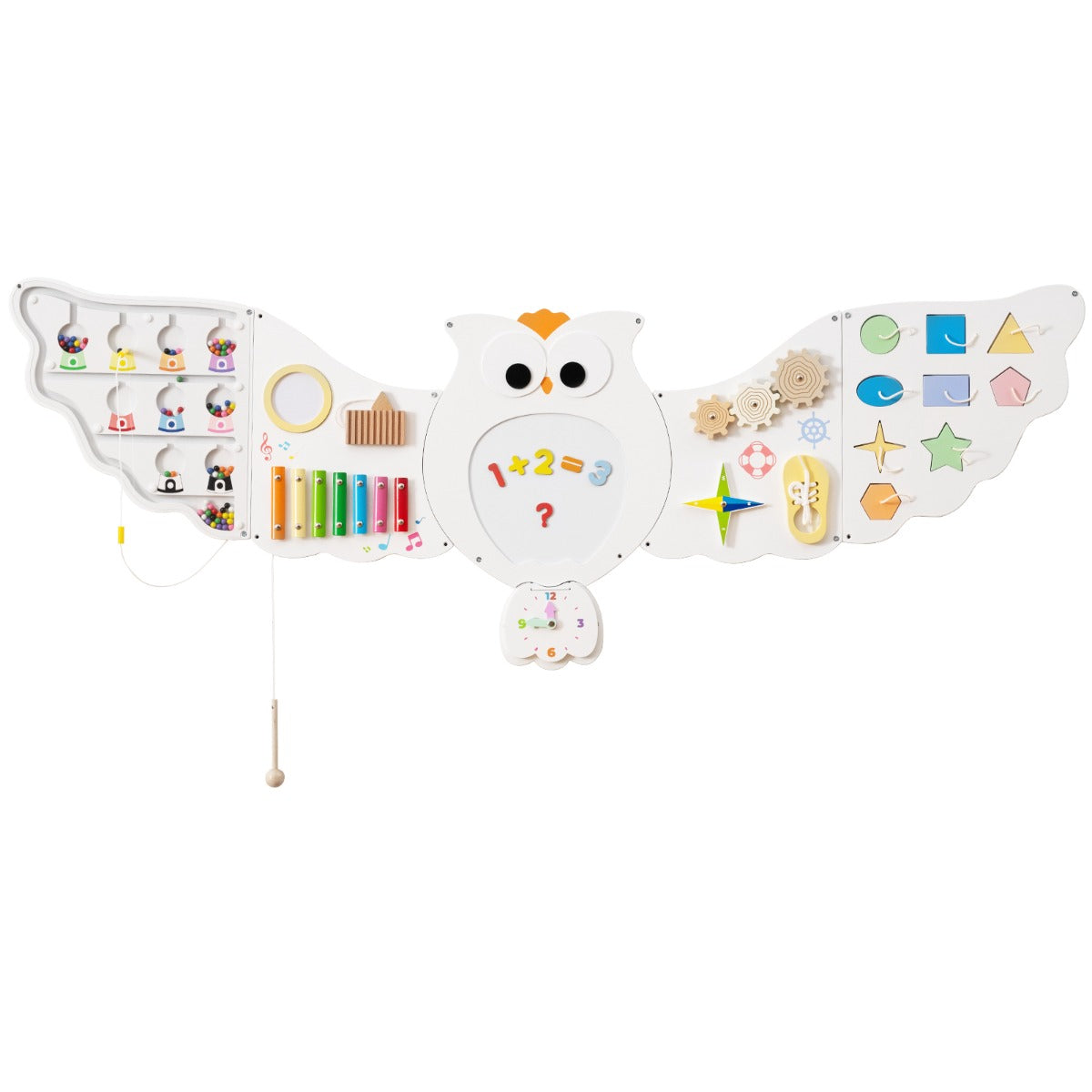 Livsk costway wandactiviteitenbord uil 11 in 1 educatief activiteitenbord voor peuters 1 1