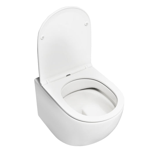 LIVSK Ruimtebesparend Wandtoilet - Dual Spoelsysteem - Soft-Close Zitting - Randloos Ontwerp - Eenvoudig te Reinigen - Wit