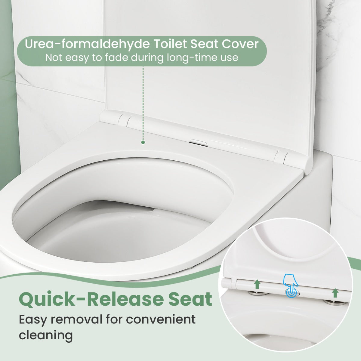 LIVSK Ruimtebesparend Wandtoilet - Dual Spoelsysteem - Soft-Close Zitting - Randloos Ontwerp - Eenvoudig te Reinigen - Wit