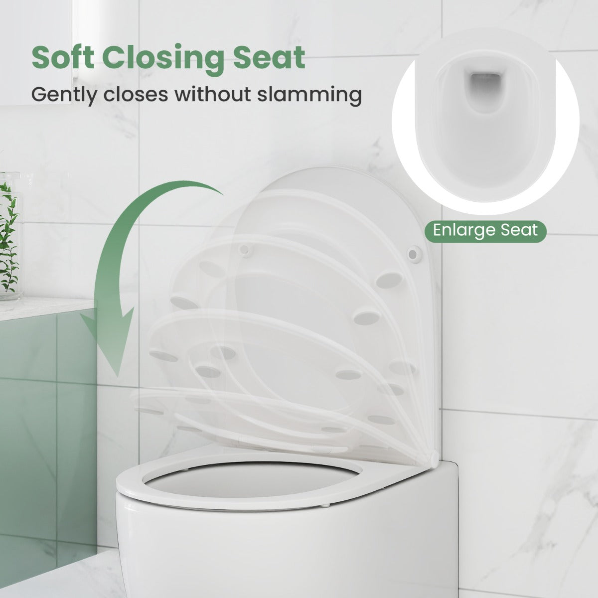 LIVSK Ruimtebesparend Wandtoilet - Dual Spoelsysteem - Soft-Close Zitting - Randloos Ontwerp - Eenvoudig te Reinigen - Wit