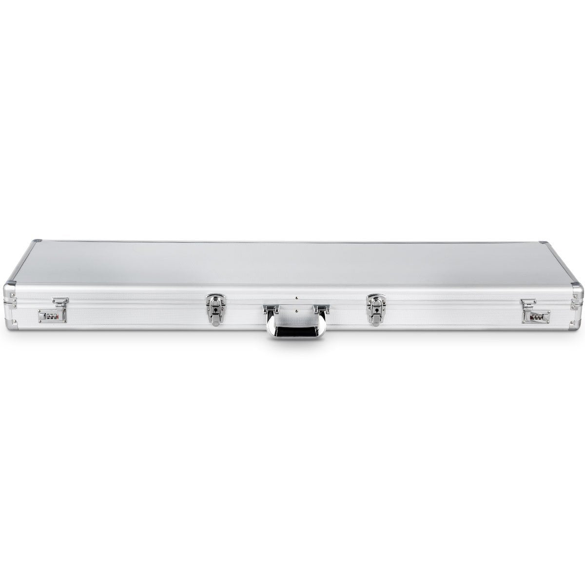 LIVSK Geweerkoffer Aluminium - Veilig Vervoer met Schokbescherming - 4 Sloten - Draagcomfort - 134 x 35 x 12 cm - Zilver