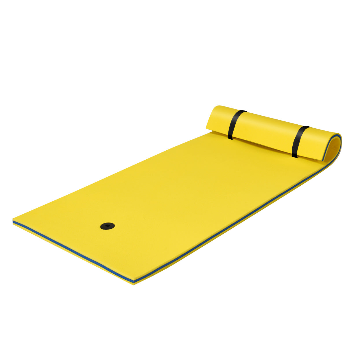 LIVSK Drijvende Watermat - 100 kg Draagvermogen - Scheurbestendig XPE-schuim - 220 x 90 cm - Geel en Blauw