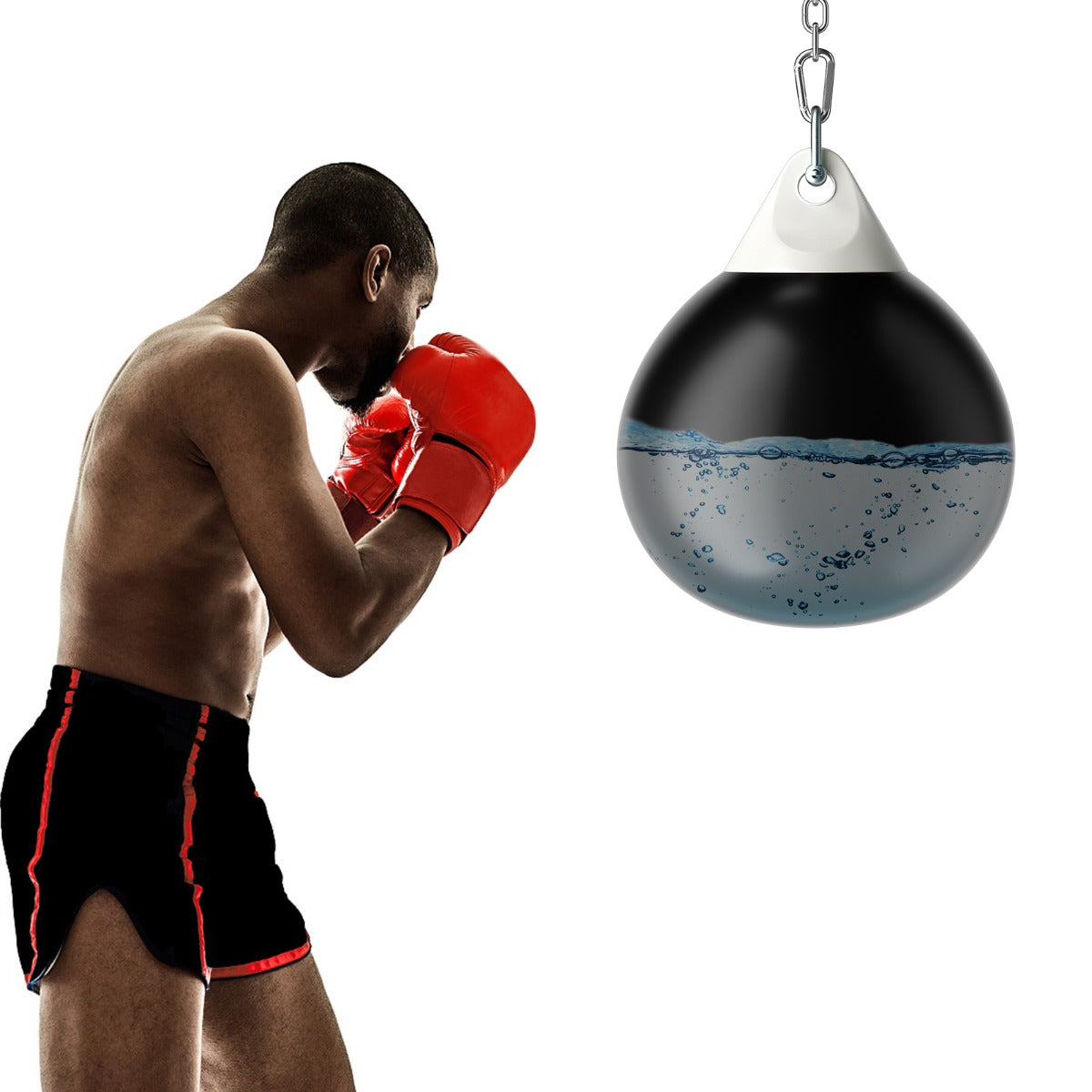 LIVSK Waterbokszak 45 cm - Watergevuld voor Realistische Bokservaring - Ergonomisch Ontwerp - Verstelbare Ketting - Zwart
