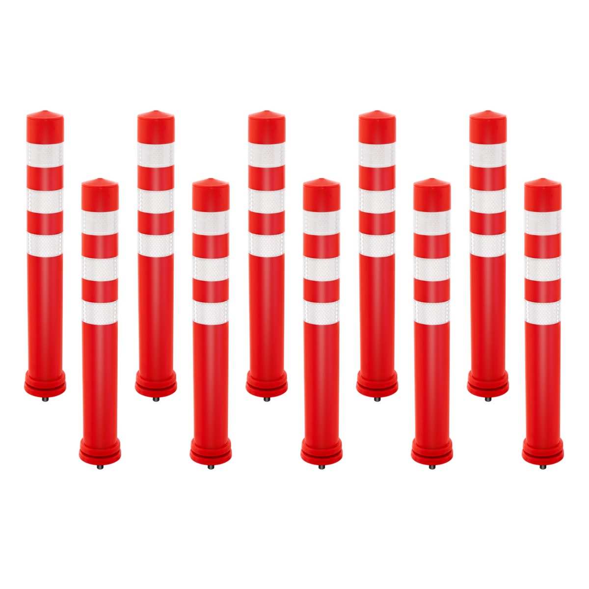 LIVSK Verkeerspalen 10 Stuks - Reflecterende Strips voor Optimale Zichtbaarheid - Robuust TPU - Eenvoudige Installatie - Oranje