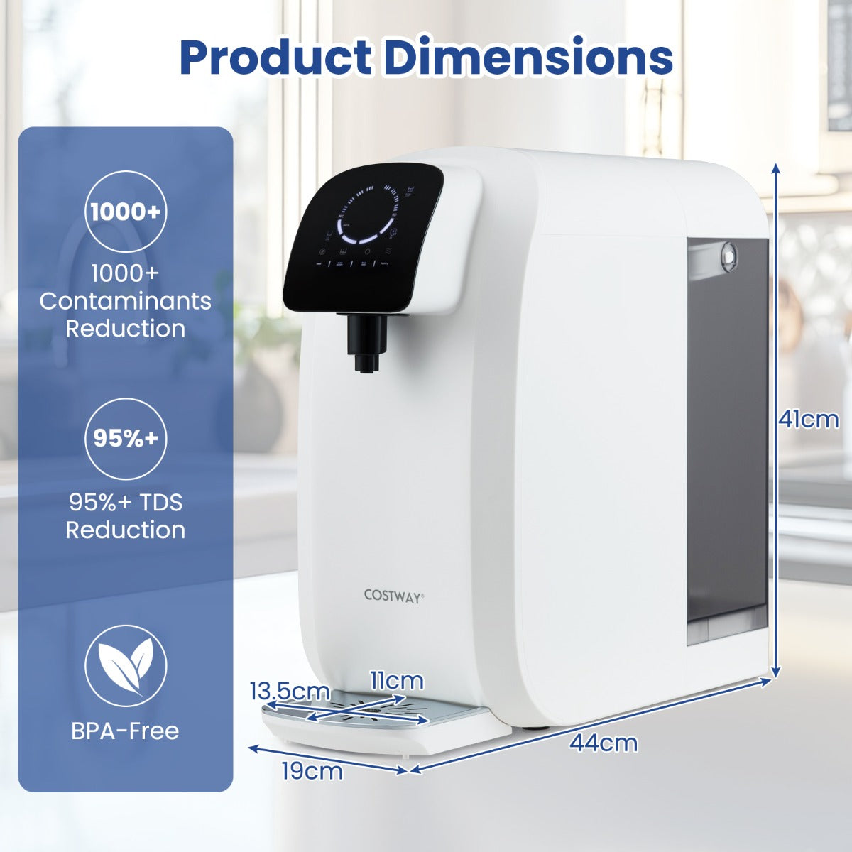 Livsk costway werkblad omgekeerde osmose waterfilter 5 traps roppc waterfiltratiesysteem met uv licht draagbare waterzuiveraar 1 1