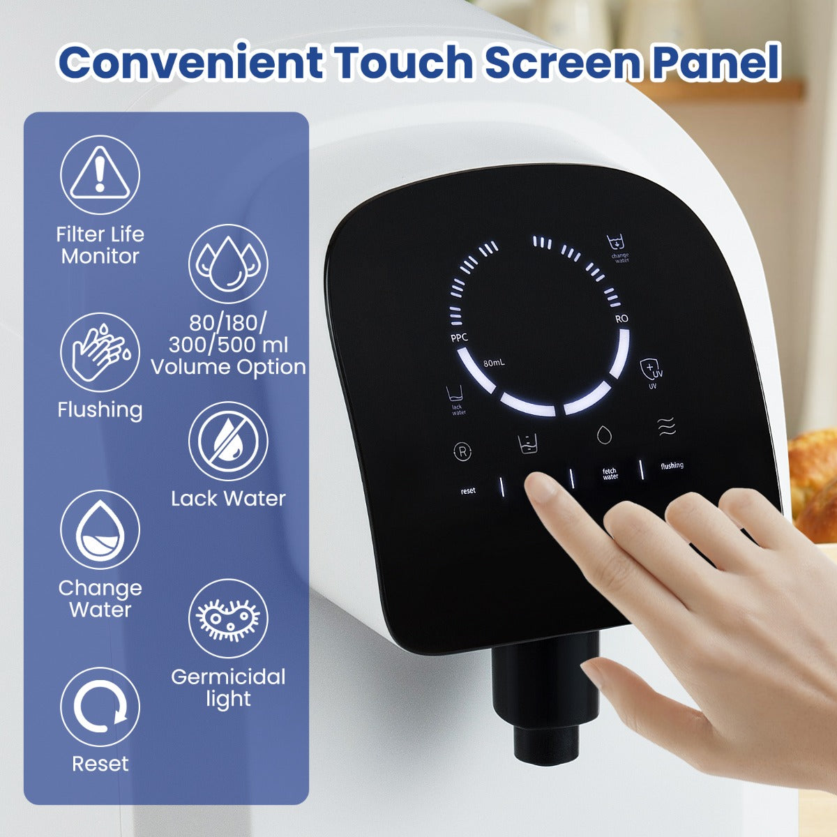 Livsk costway werkblad omgekeerde osmose waterfilter 5 traps roppc waterfiltratiesysteem met uv licht draagbare waterzuiveraar 2