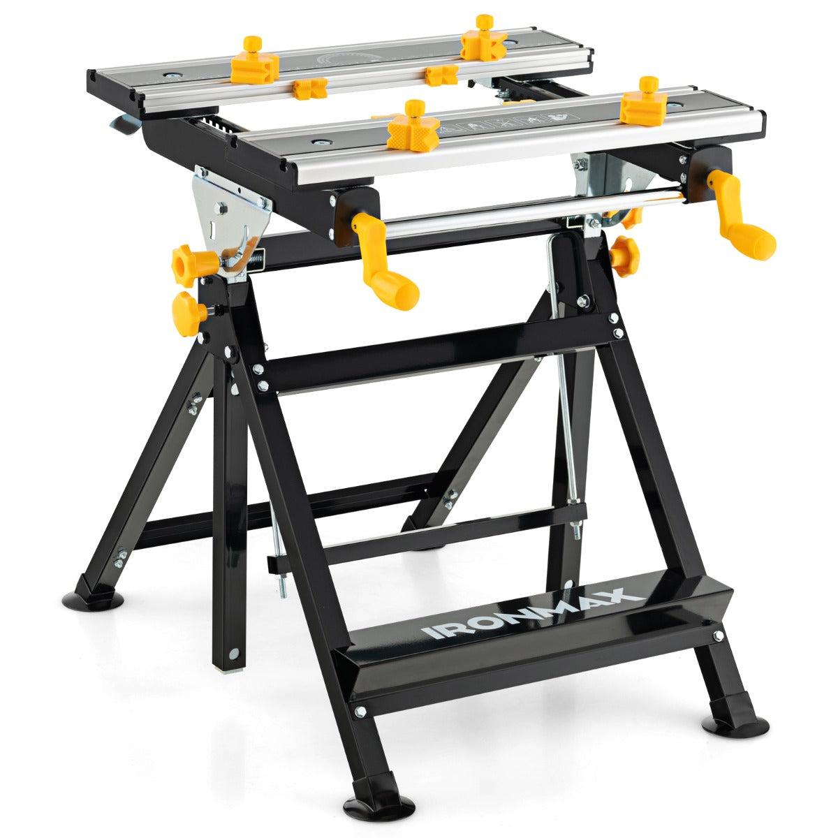 LIVSK Inklapbare Werktafel - 7-traps Verstelbare Hoogte - Kantelbaar Platform - Uitschuifbaar Tafelblad - 8 Klemmen - Aluminium -
