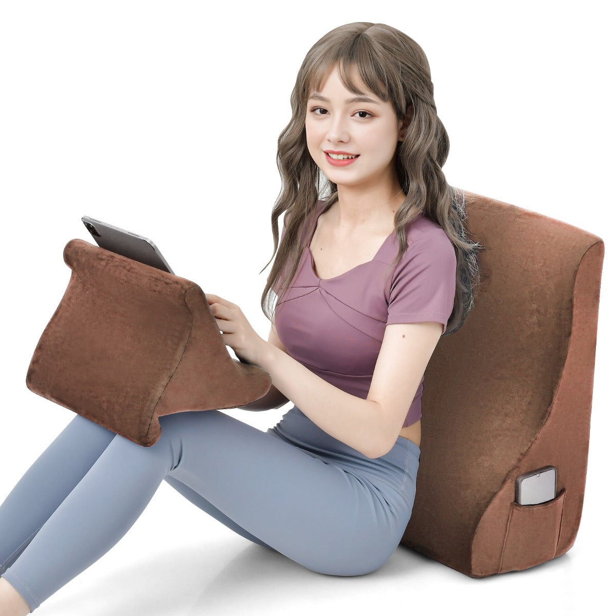 LIVSK 4-in-1 Wigkussen - Verwijderbare Hoes - Ergonomische Ondersteuning voor Rug, Nek en Benen - Inclusief Tabletstandaard -