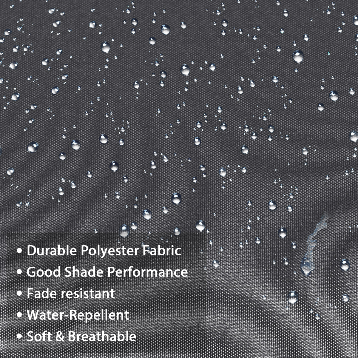 LIVSK Buitenparasol 300 cm - Drietraps met Zwengelbediening - Dubbele Ventilatie - Aluminium - Waterafstotend - Grijs
