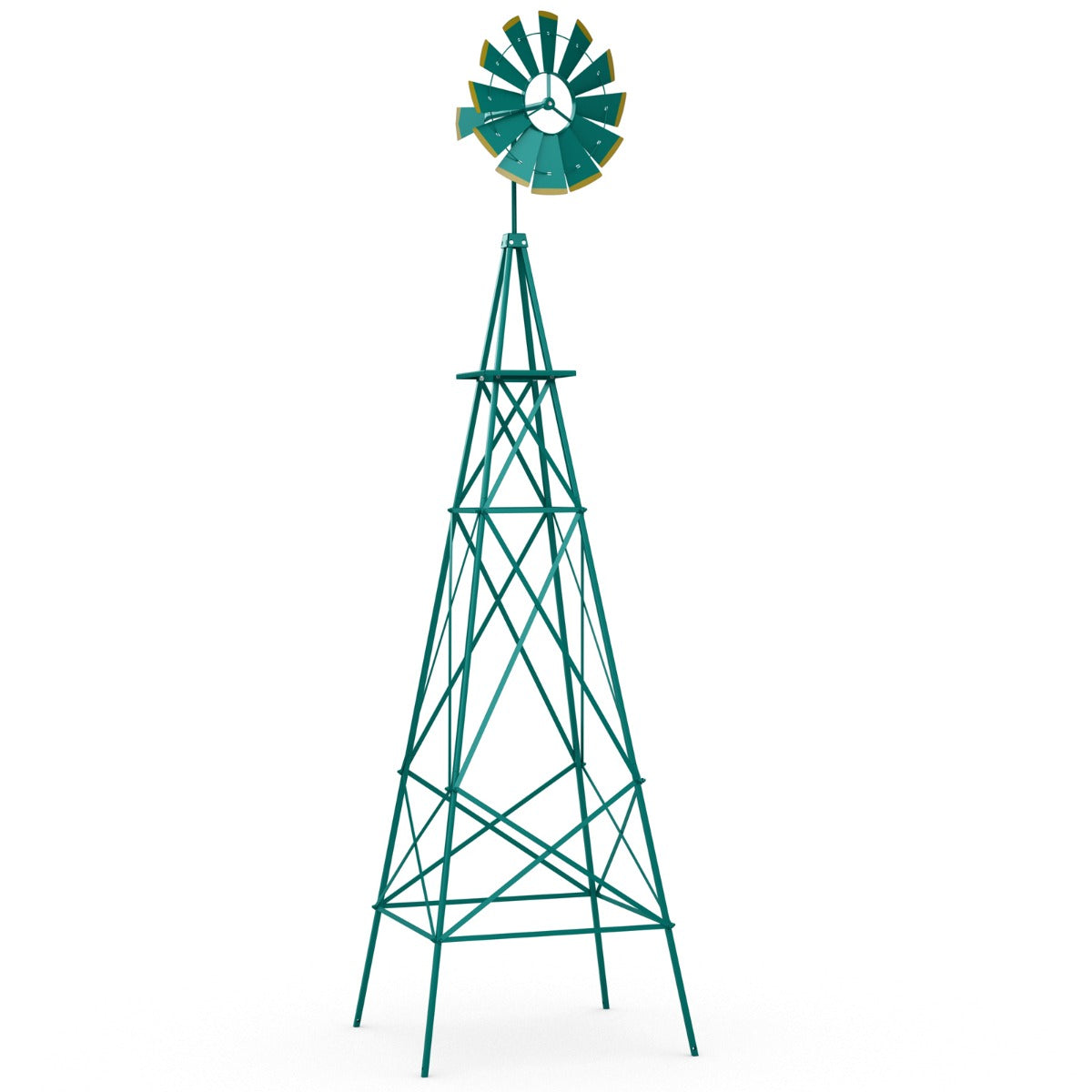 LIVSK Decoratieve Sierwindmolen - 253 cm Hoog - Weerbestendig Metaal - Windrichtingweergave - Stabiele Installatie - Groen
