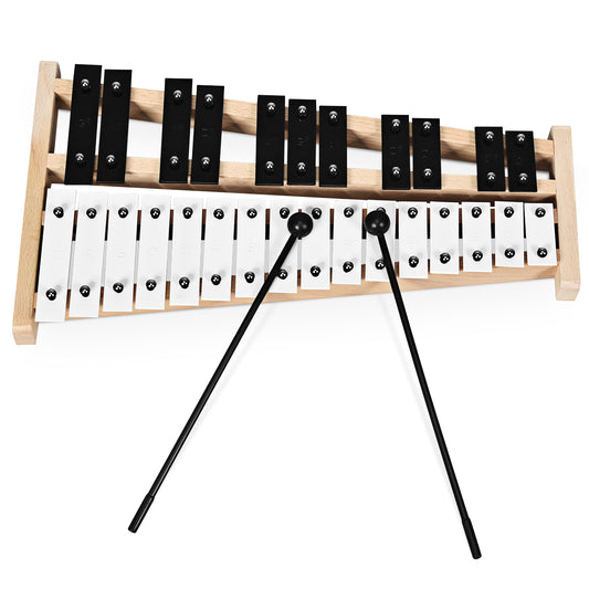 LIVSK 27-noten Xylofoon - Chromatische en hele-toonbereik - Inclusief draagtas en 2 hamers - Voor jong en oud - 43,5 x 24 x 4 cm