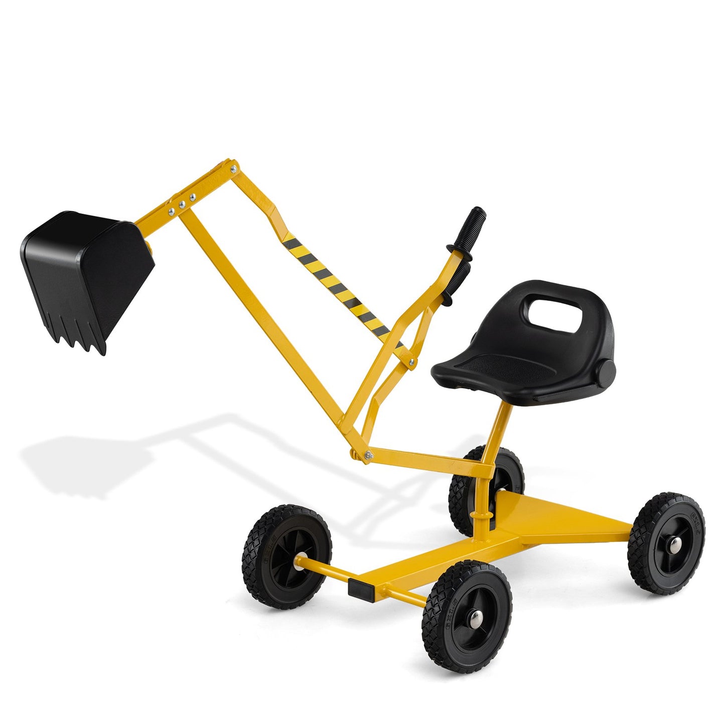 LIVSK Zitgraafmachine - 360° Draaibaar - Realistische Schepbewerking - Veilig Metalen Frame - Voor Kinderen Vanaf 3 Jaar - Geel