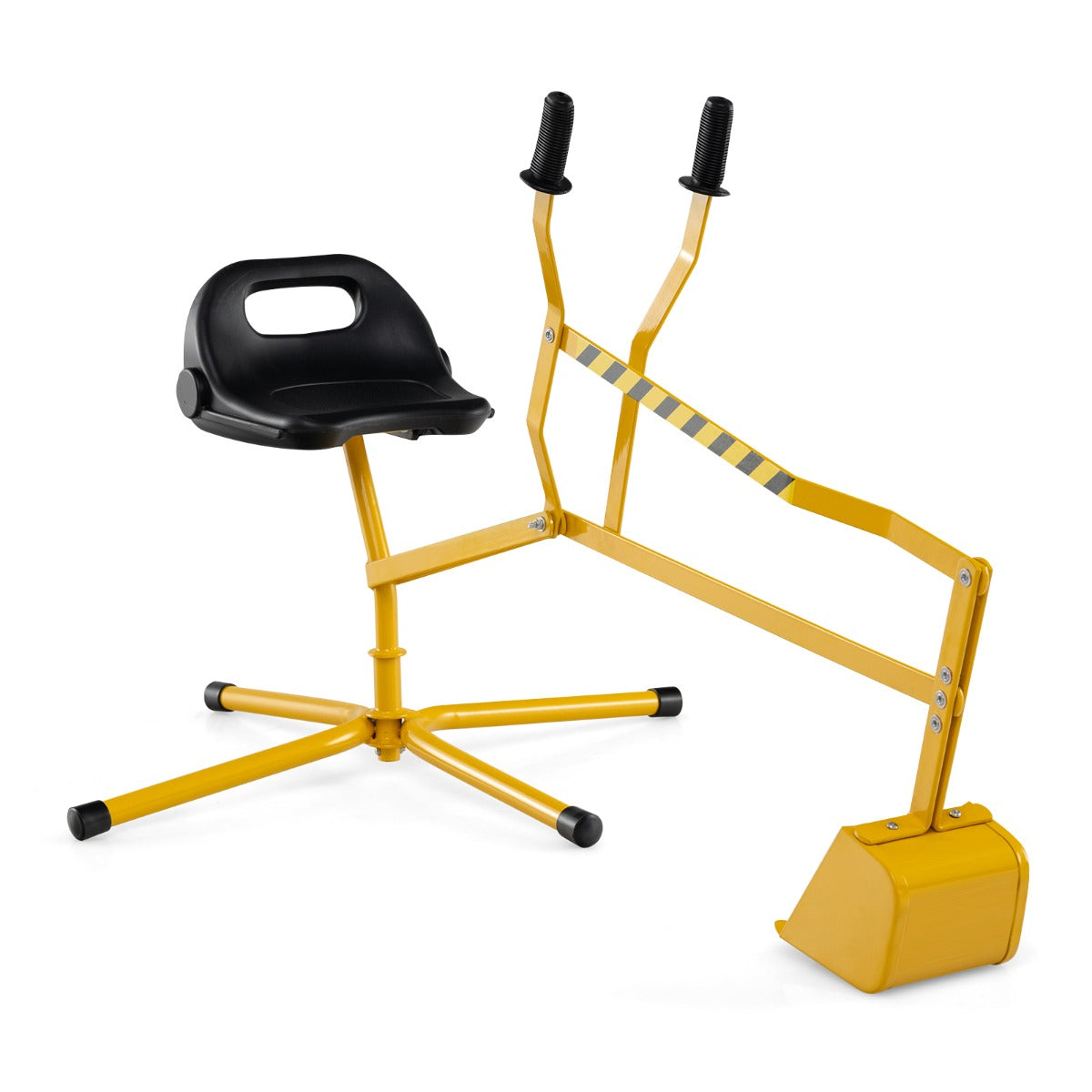 LIVSK Zitgraafmachine - 360° Draaibaar - 2-hand Bediening - Stevig Metaal - Voor Kinderen - 123 x 62 x 62 cm - Geel