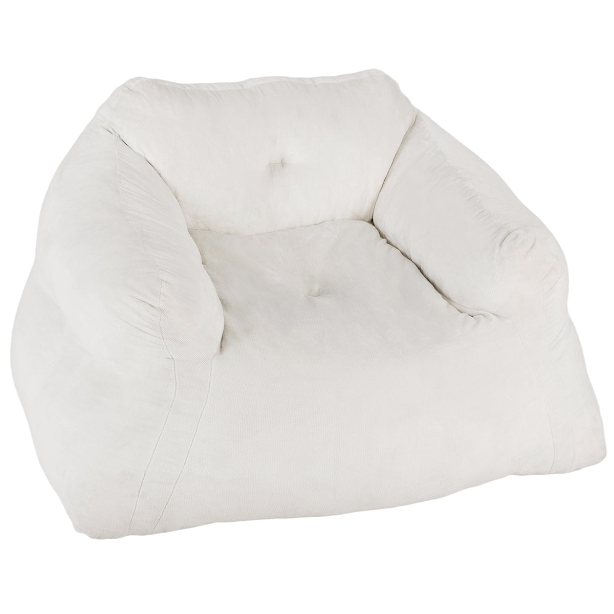 LIVSK Zitzak met Fluwelen Bekleding - Ergonomisch en Antislip - Geen Montage Nodig - 124 x 110 x 68 cm - Beige