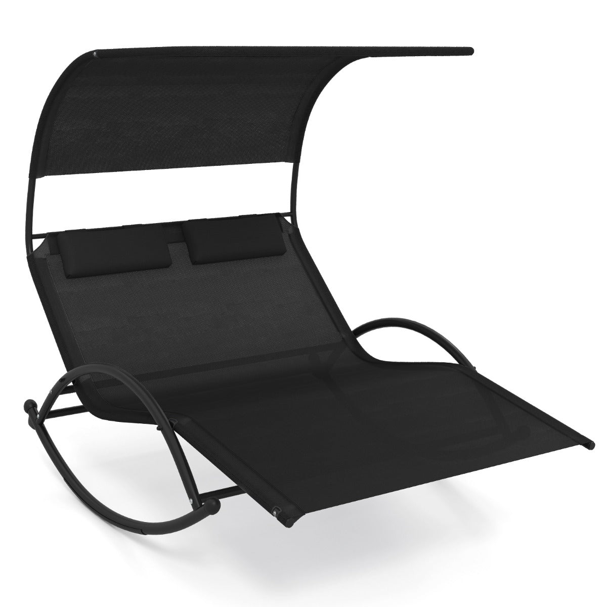 LIVSK 2-zits dubbele schommel-ligstoel - Ergonomisch design - Ruime zitting - Antislipbasis - Tot 300 kg - 182 x 137 x 165 cm -
