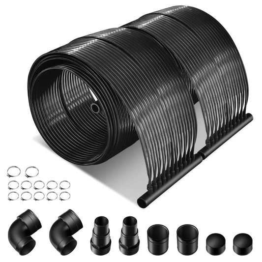 LIVSK Zonnepaneel Zwembadverwarming - 2 Zonnepanelen van 6 x 0,75 m - Complete Verbindingsset - Voor Bovengrondse en Ingebedde